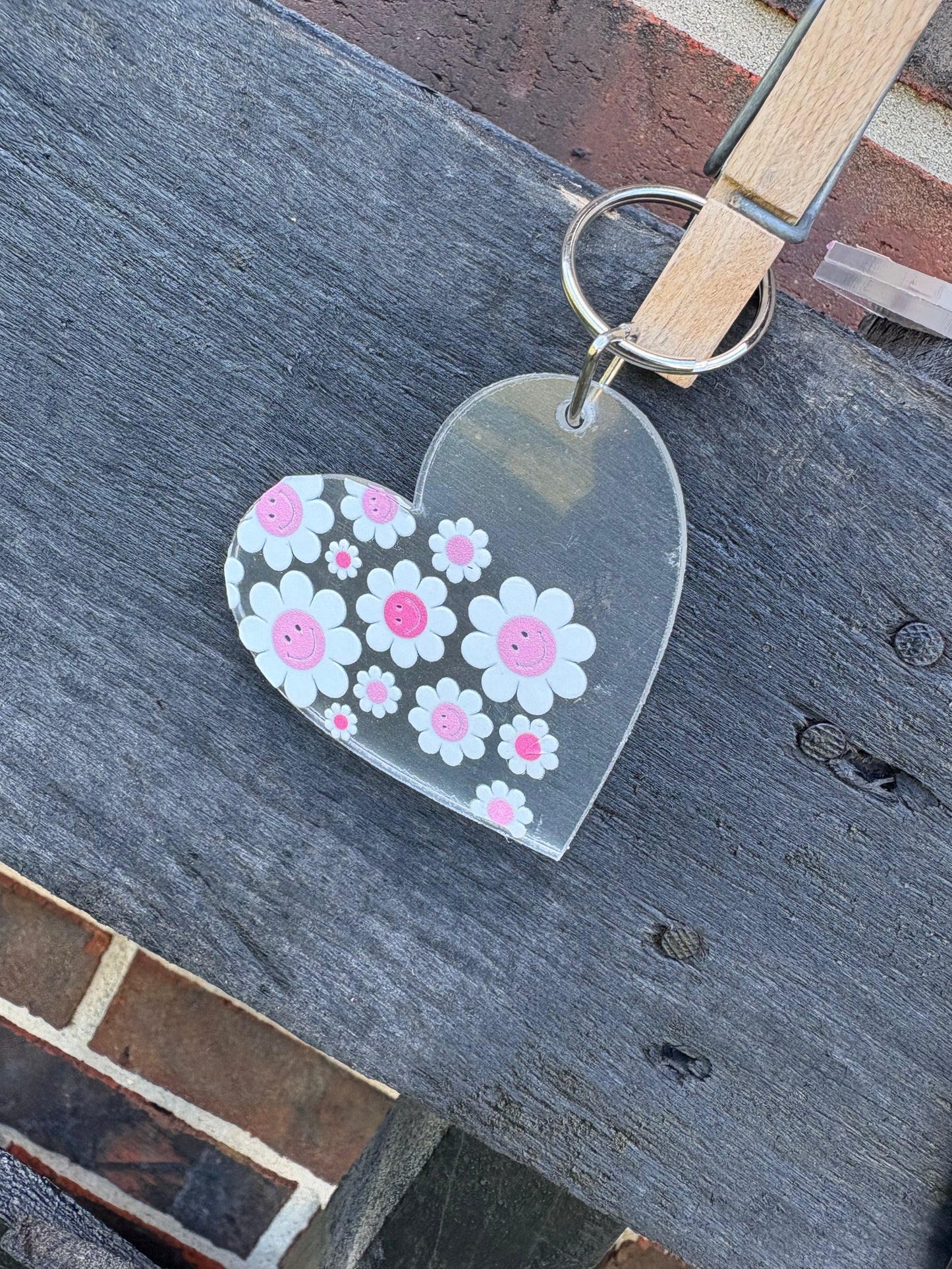 Flower Smiley Keychain