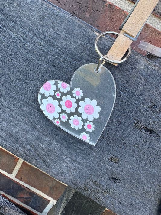 Flower Smiley Keychain